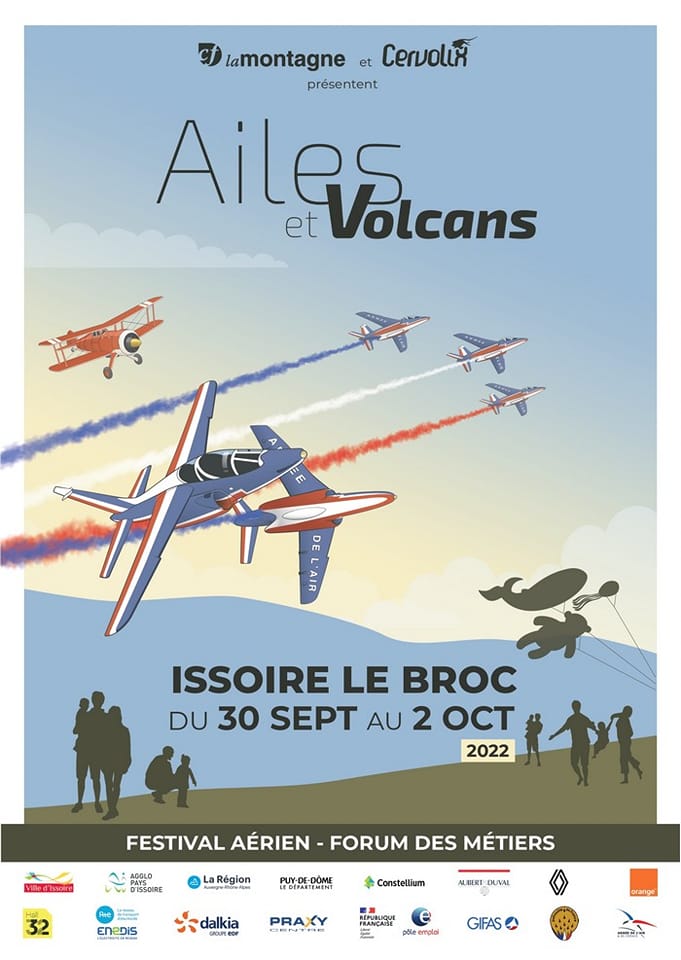 patrouille de france Ailes et Volcans Cervolix meeting aerien 2022 manifestations aériennes de la saison 2022.