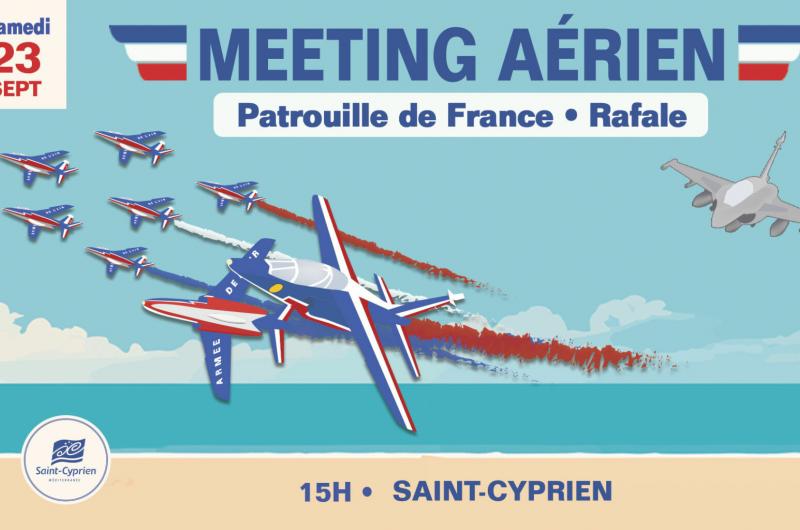 Meeting Aérien Saint Cyprien 2023 PATROUILLE DE FRANCE RAFALE