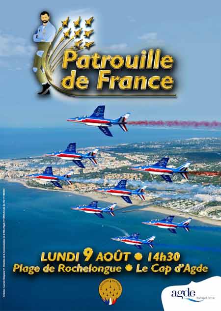 Show aérien Cap d Agde 2021 patrouille de france rafale solo display